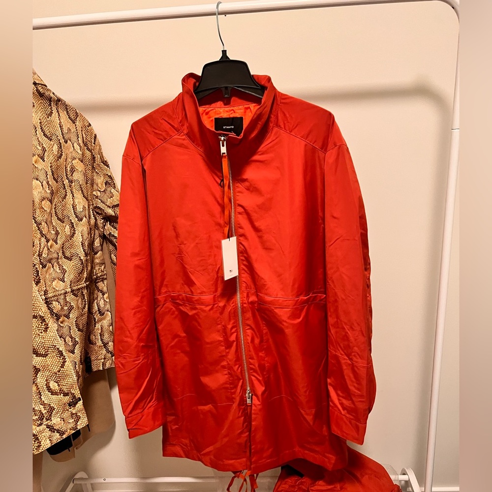 Stampd LA Heston Coat and Bag - size L Large - Orange NWT